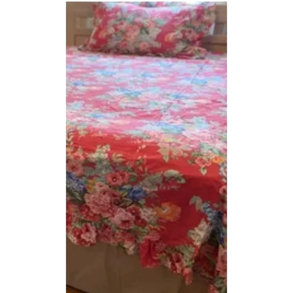 RARE VINTAGE Ralph Lauren Beach House TWIN FLAT Sheet & Pillowcase